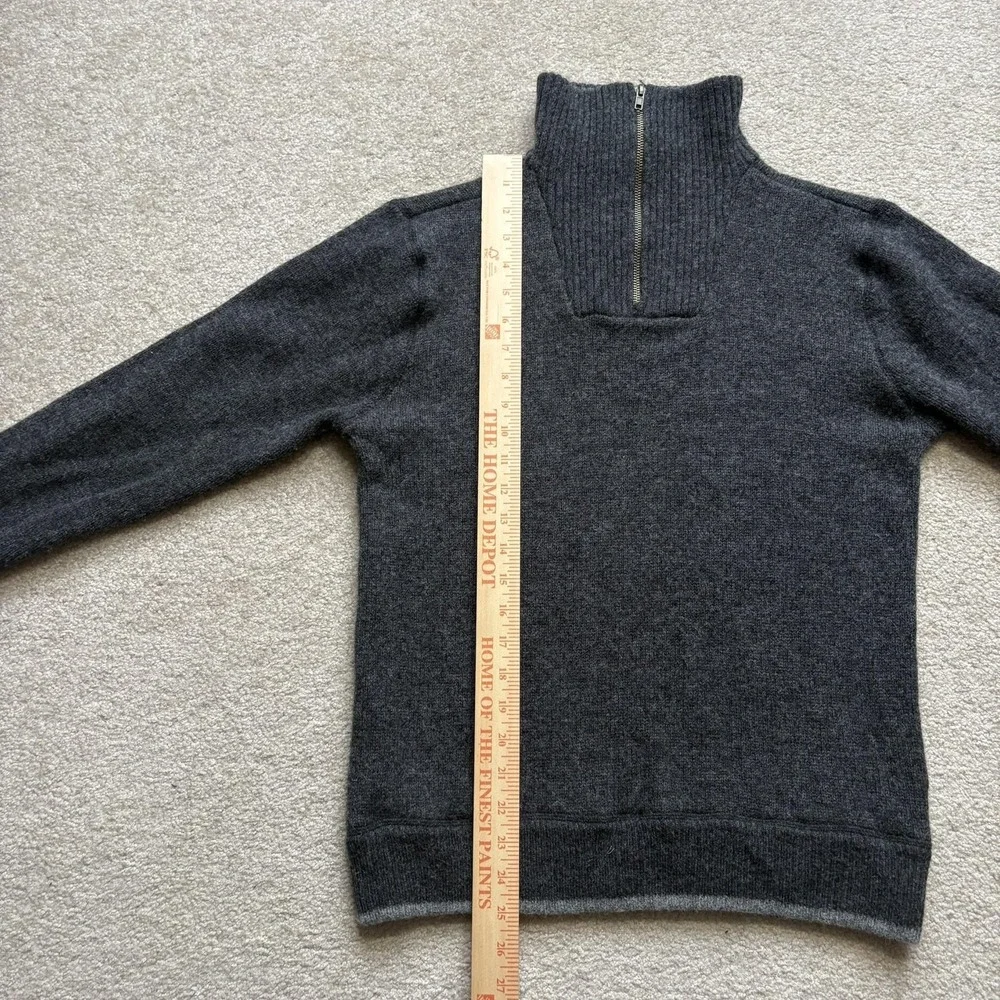 Aran‎ Sweater Market Sweater Mens Small Gray Wool 1/4 Zip Mock Neck Ireland